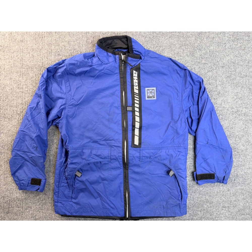 Vintage Nike Media Portal Windbreaker Jacket Mens L Blue Y2K Full Zip Streetwear